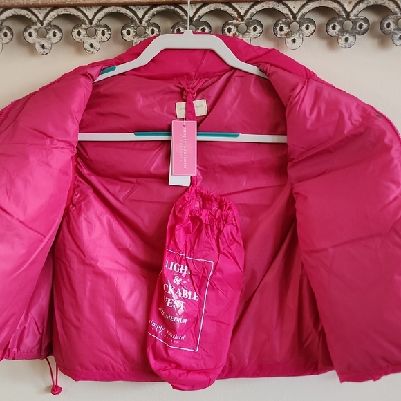 NWT Simply Southern Pink Puffer Vest, Medium - Picture 9 of 12